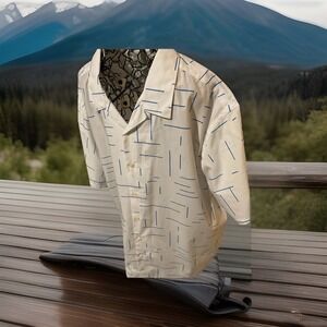 Jasper Conrad Men's Sz XXL‎ Blue & White Short Sleeve Button Shirt E12